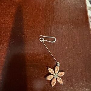 ISO Elegant Silver Flower Drop Earring